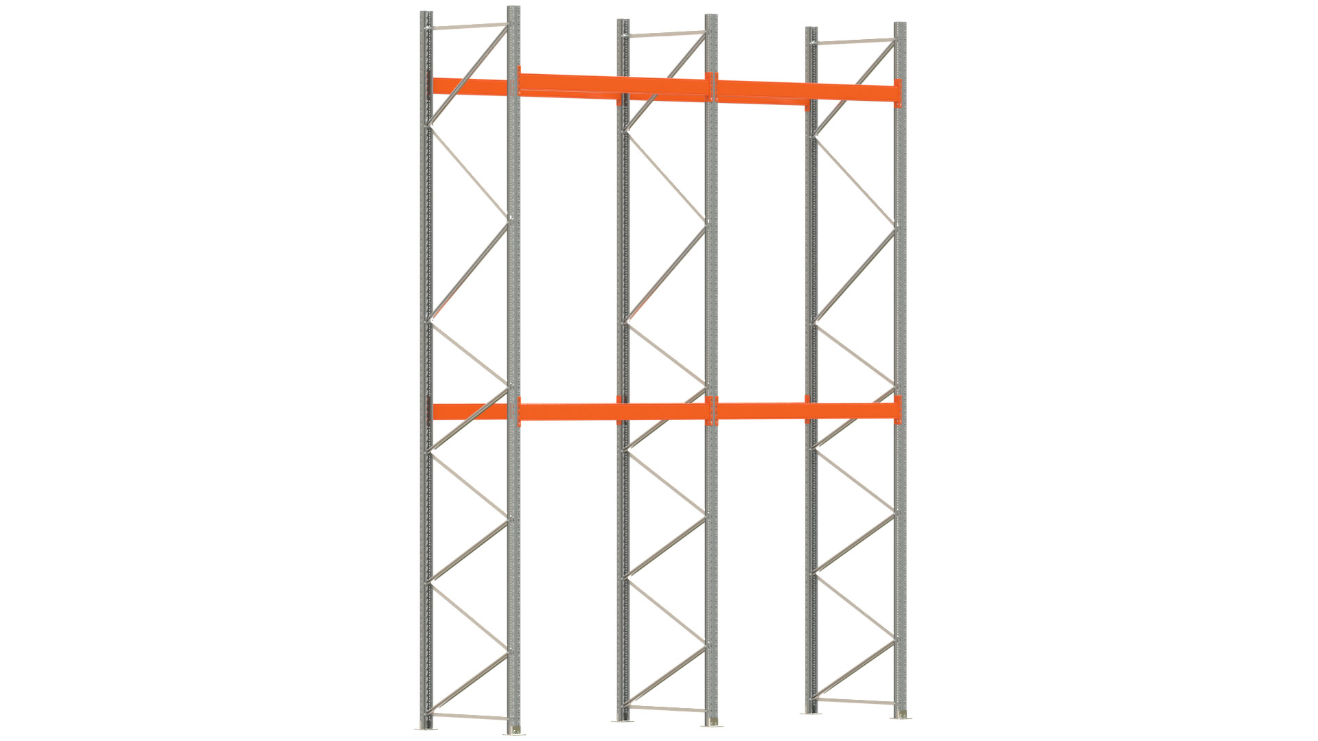 Palettenregal ARTUS - Breite 405,5 cm - Höhe 550 cm - Tiefe 110 cm - Fachlast 2000 kg - 12 Palettenstellplätze