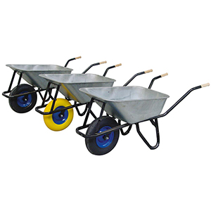 Tiefmulden-Schubkarre, Mulde 100 l, verzinkt, Luftbereifung 4PR