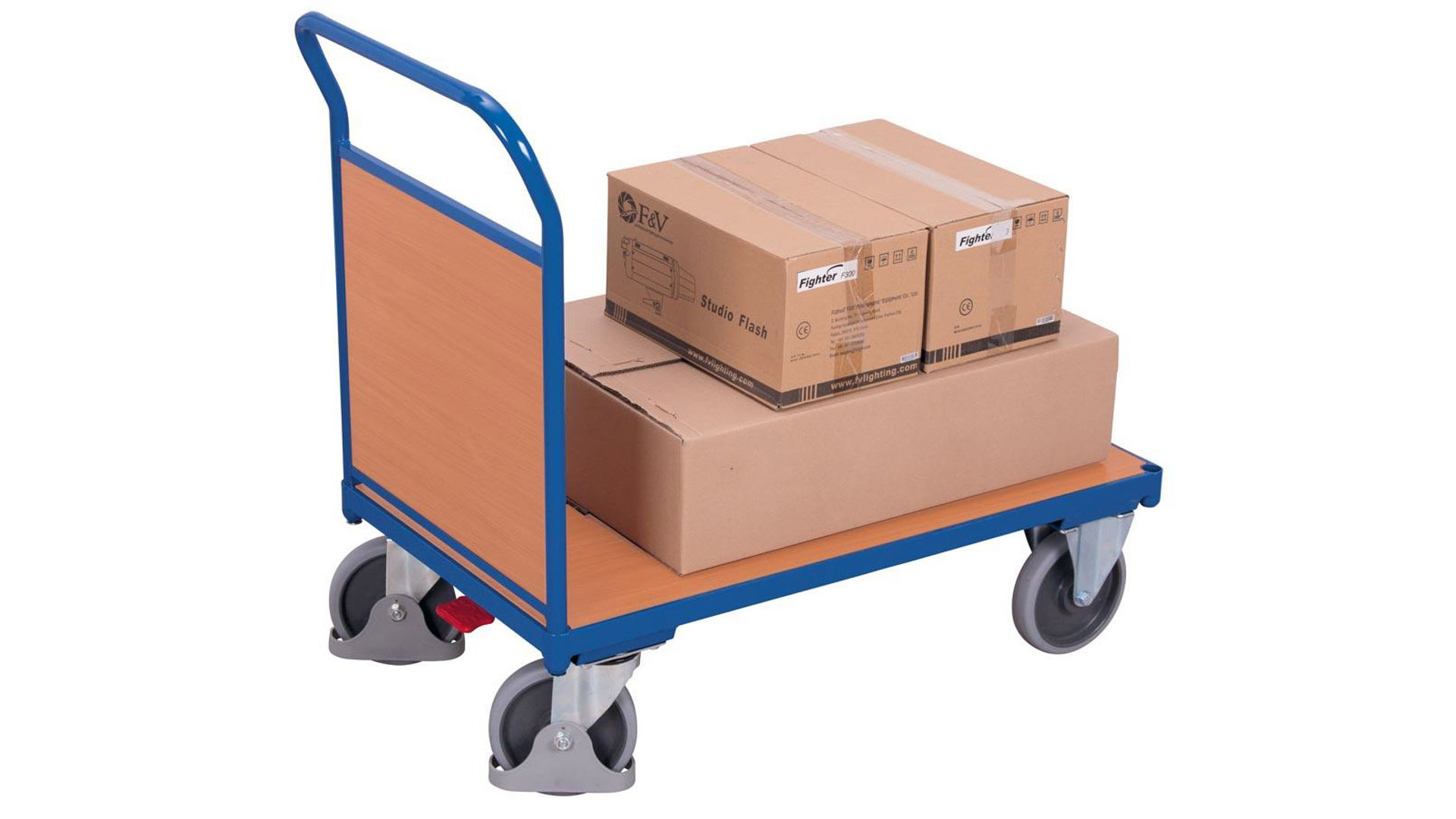 Stirnwandwagen - 0,5 t - Ladefläche 700 x 1.030 mm - Holzwand