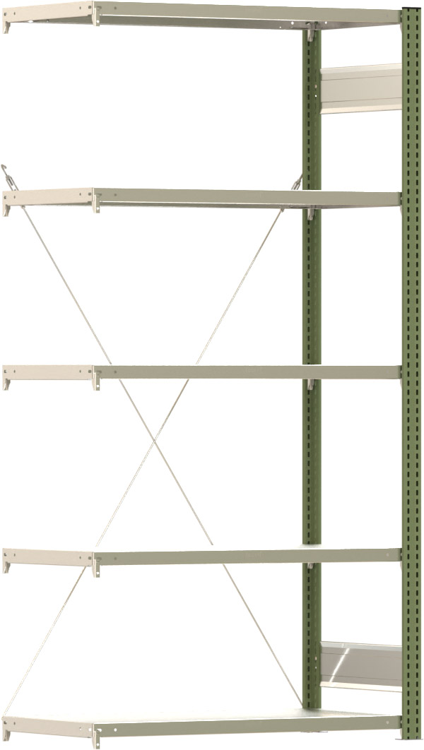 Fachbodenregal BERT - Breite: 100,5 cm - Tiefe: 50 cm - Höhe: 200 cm - 5 Böden - Anbauregal