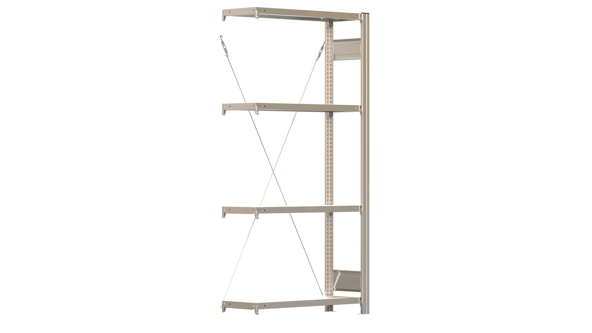 Fachbodenregal BERT - Breite: 87,5 cm - Tiefe: 40 cm - Höhe: 180 cm - 4 Böden - Anbauregal