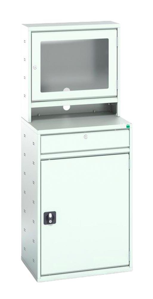 Computerschrank mit Bildschirmfach und Tablar