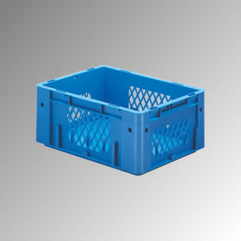 Schwerlast Eurobox - Eurokiste - Volumen 14,5 l - Boden geschlossen, Wände durchbrochen - 175 x 300 x 400 mm (HxBxT) - VE 4 Stk. - ROT (Beispielabbildung in blau)