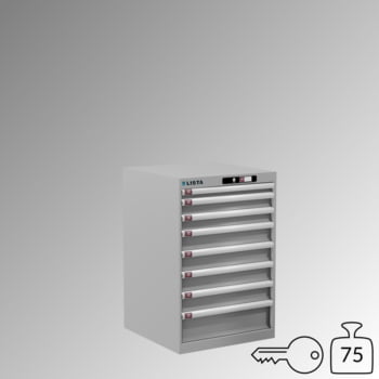 Lista Schubladenschrank - 14.250.020 - 850x564x572 mm (HxBxT) - 8 Schubladen - 75 kg - Key Lock - lichtgrau (RAL 7035)