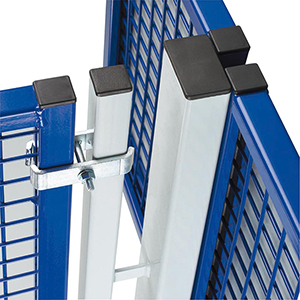 T-Pfosten für Trennwandschutzgitter, Höhe 2200 mm, RAL 7037 staubgrau