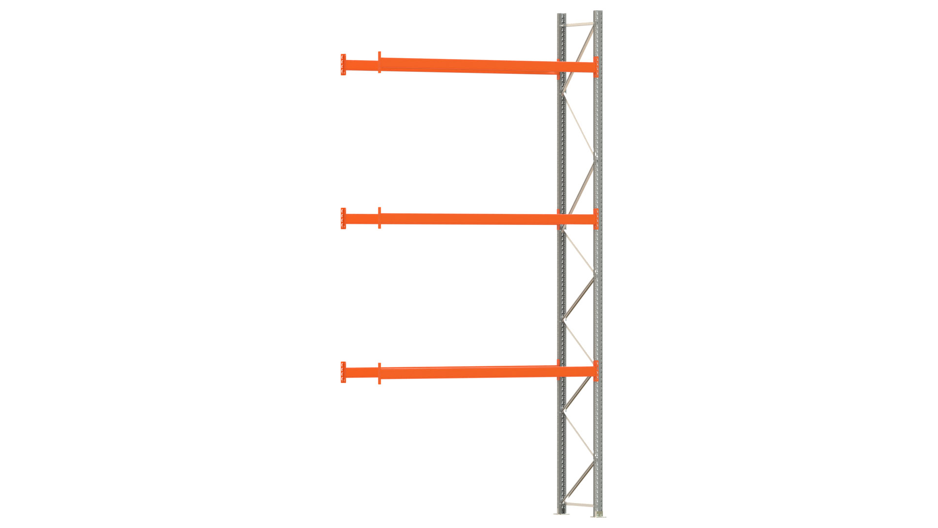 Palettenregal ARTUS - Anbaufeld - Breite 278,5 cm - Höhe 550 cm - Tiefe 80 cm - 3 Träger Ebenen