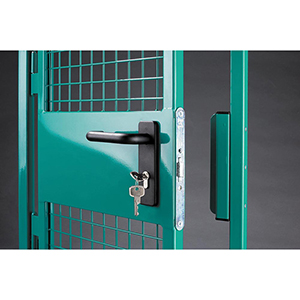 Flügeltür für Trennwandschutzgitter, BxH 1200x2200 mm, RAL 7037 staubgrau