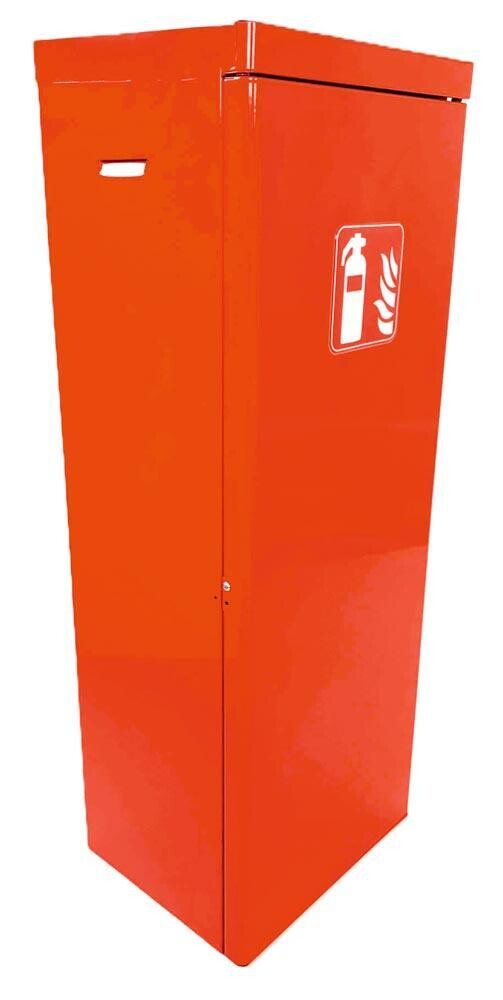 Schutzschrank für Feuerlöscher 6-12 kg, LxBxH 300 x 230 x 800 mm, mit Magnetverschluss,  rot,