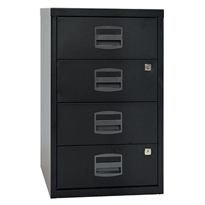 Bürocontainer, Standcontainer, BxTxH 413x400x672 mm, 4 Schubladen, schwarz