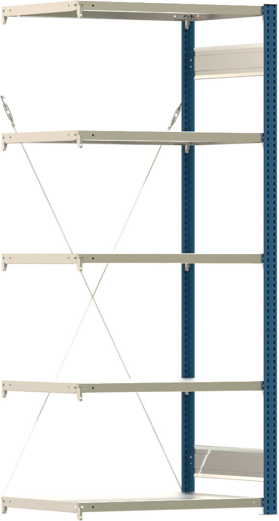 Fachbodenregal BERT - Breite: 87,5 cm - Tiefe: 60 cm - Höhe: 200 cm - 5 Böden - Anbauregal