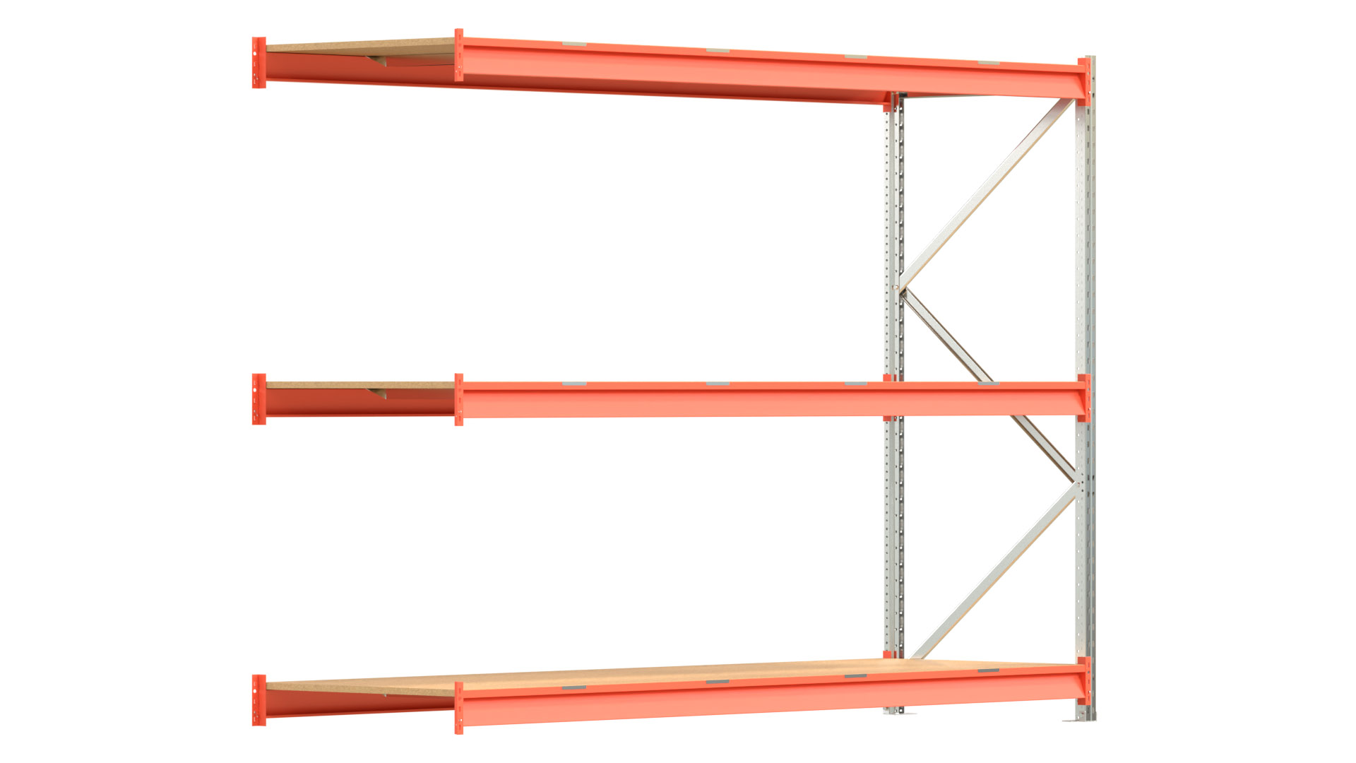 Weitspannregal EMMA - Höhe: 200 cm - Fachbreite: 270 cm - Tiefe: 80 cm - Anbaufeld