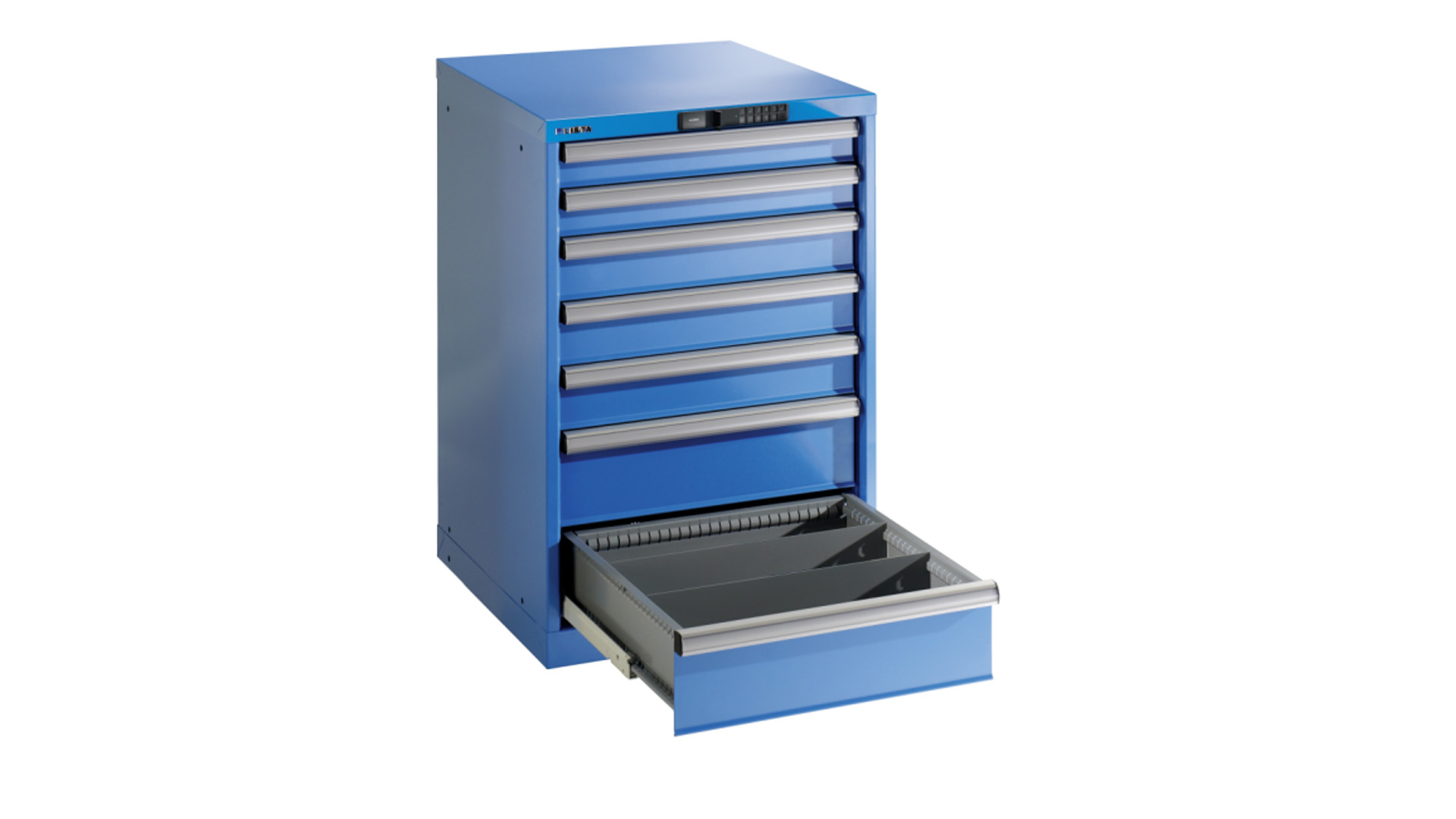 Lista Schubladenschrank - 14.252.020 - 850x564x572 mm (HxBxT) - 7 Schubladen - 75 kg - Key Lock - lichtgrau (RAL 7035)