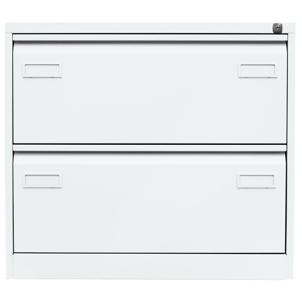 Hängeregisterschrank LIGHT, BxTxH 800x622x711 mm, doppelbahnig, 2 Schubladen, Griffleiste, verkehrsweiß