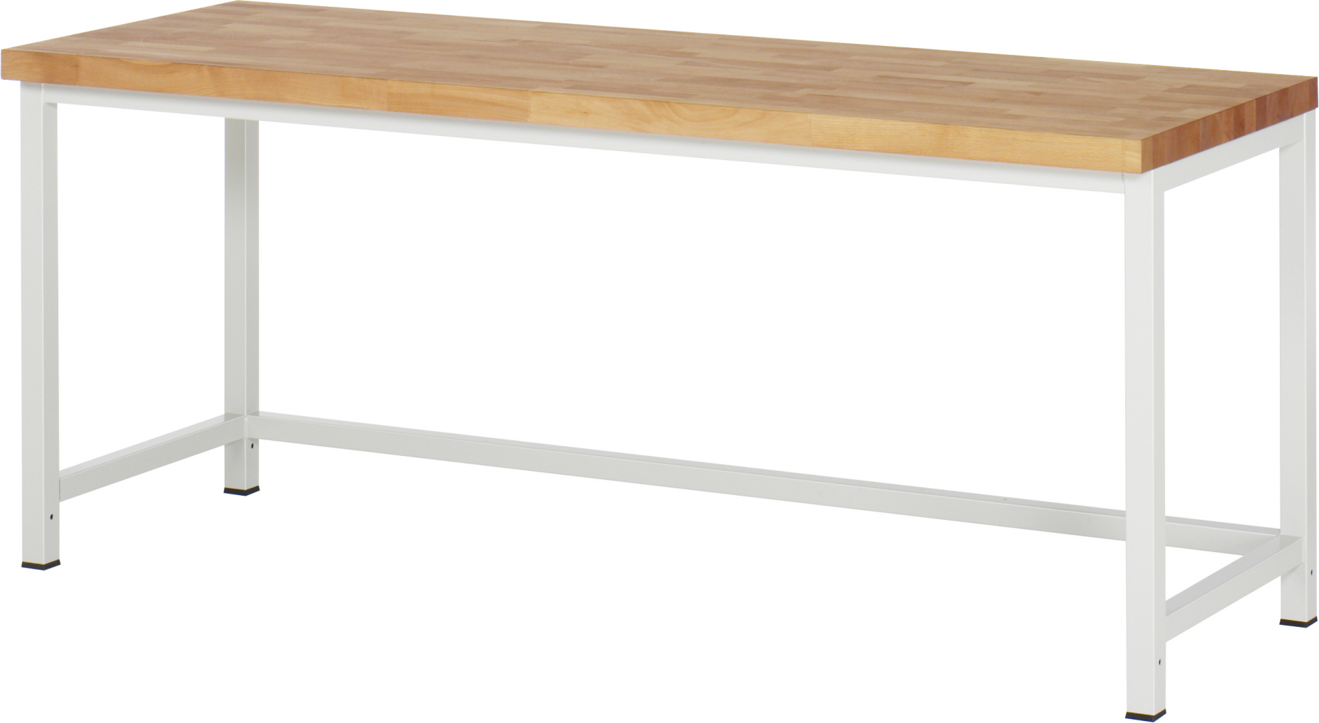 Werkbank Modell 8000 schwarz, BxTxH 2000x700x840-1040 mm,  Buche-Massiv Arbeitsplatte 40 mm