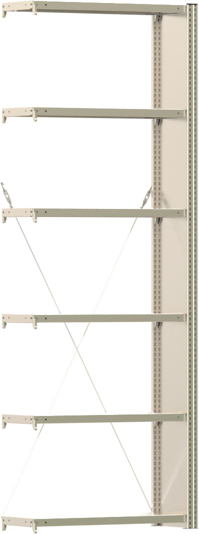 Fachbodenregal BERT - Breite: 87,5 cm - Tiefe: 30 cm - Höhe: 250 cm - 6 Böden - Anbauregal