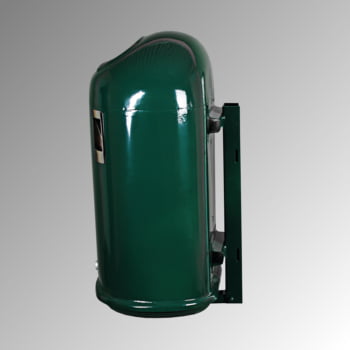 Ovaler Abfallbehälter mit Ascher - 45 l - Pfosten- oder Wandmontage - kobaltblau