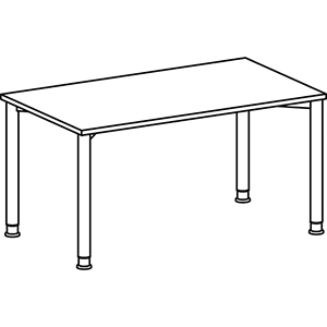 Schreibtisch, BxTxH 1400x800x680-800 mm, höhenverstellbar, Platte buche, Rundrohrgestell anthrazit