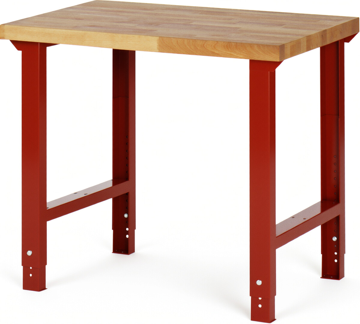 RAU Werkbank rot - Breite 100 cm - Tiefe 70 cm - Höhe 114 cm - Buche-Massiv Arbeitsplatte 40 mm