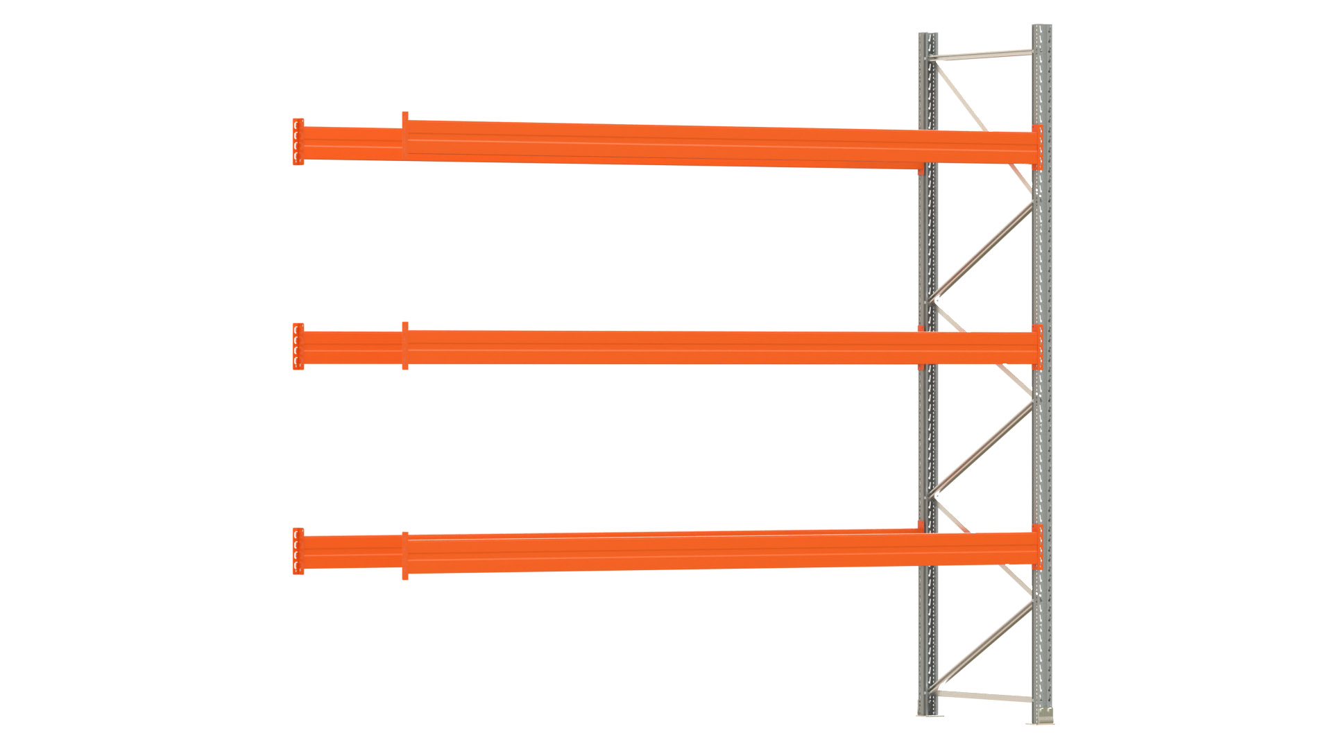 Palettenregal ARTUS - Anbaufeld - Breite 368,5 cm - Höhe 350 cm - Tiefe 110 cm - 3 Träger Ebenen