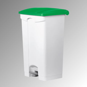 Wertstoffsammler aus Kunststoff - Volumen 90 l - 820 x 500 x 410 mm (HxBxT) - Behälter weiß - Deckel grün