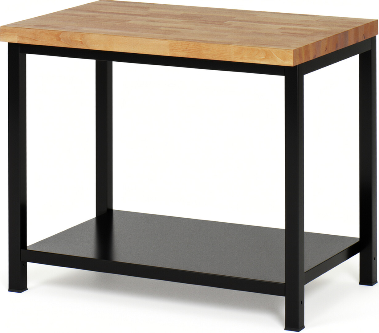 Werkbank Modell 8000 schwarz, BxTxH 1000x700x840-1040 mm,  Buche-Massiv Arbeitsplatte 40 mm