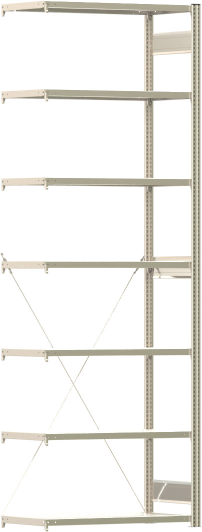 Fachbodenregal BERT - Breite: 100,5 cm - Tiefe: 50 cm - Höhe: 300 cm - 7 Böden - Anbauregal