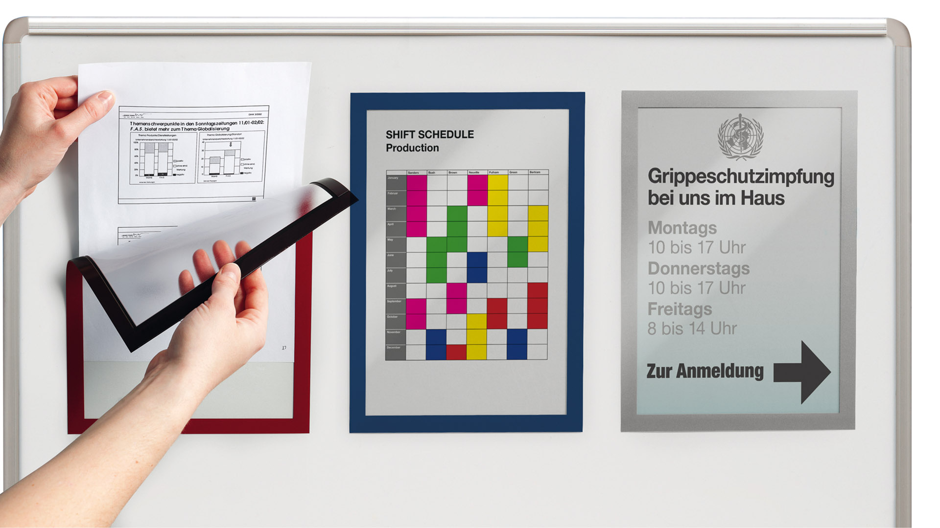 Inforahmen, magnetisch, DIN A4, BxH 210x297 mm, gelb, VE 5 Stück, Mindestabnahme 2 VE