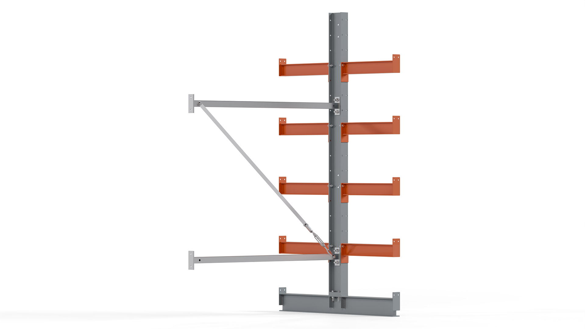 Kragarmregal KARL basic - Anbaufeld - Breite: 100 cm - Höhe: 200 cm - Tiefe: 112 cm - Traglast je Arm: 870 kg - doppelseitig