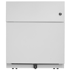 Rollcontainer, BxTxH 420x565x495 mm, 1 Schublade, 1 Hängeregistratur, seitliche Griffleisten, lichtgrau