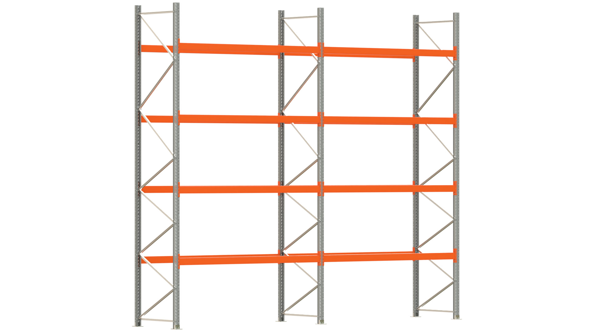 Palettenregal ARTUS - Breite 565,5 cm - Höhe 500 cm - Tiefe 110 cm - Fachlast 2250 kg - 30 Palettenstellplätze