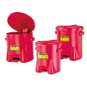 Sicherheitsbehälter, Entsorgungsbehälter aus PE, Volumen 23 Liter, Farbe rot, Durchm.xH 420x400 mm
