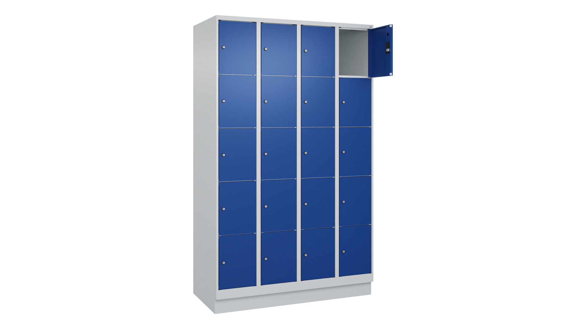 Fächerschrank, Breite 120 cm, Höhe 195 cm, Tiefe 50 cm, 20 Fächer