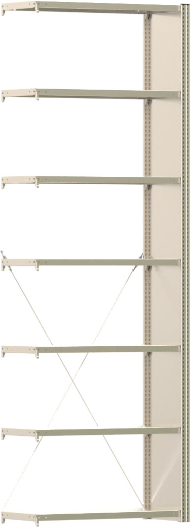 Fachbodenregal BERT - Breite: 128,5 cm - Tiefe: 40 cm - Höhe: 300 cm - 7 Böden - Anbauregal