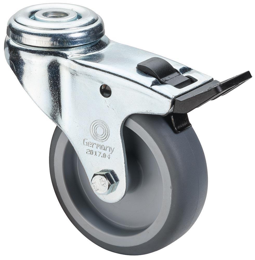 Apparate-Lenkrolle m. Festst., Rückenloch