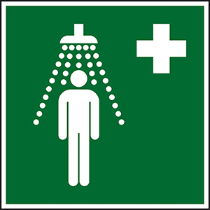 Rettungszeichen, Rettungsschild, Notdusche