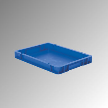Eurobox - Eurokasten - Volumen 4,5 l - Boden geschlossen, Wände durchbrochen - 50 x 300 x 400 mm (HxBxT) - VE 4 Stk. - GRAU  (Beispielabbildung in blau)