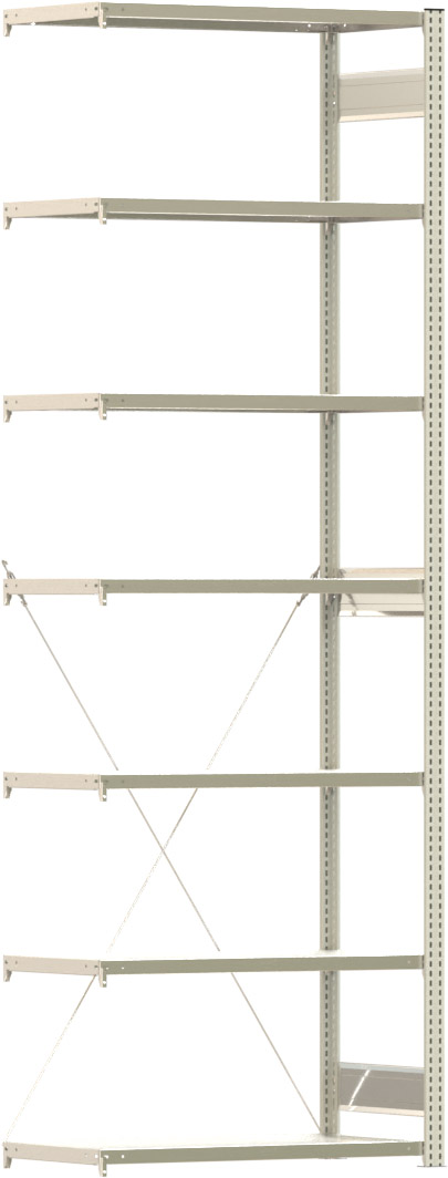 Fachbodenregal BERT - Breite: 100,5 cm - Tiefe: 50 cm - Höhe: 300 cm - 7 Böden - Anbauregal