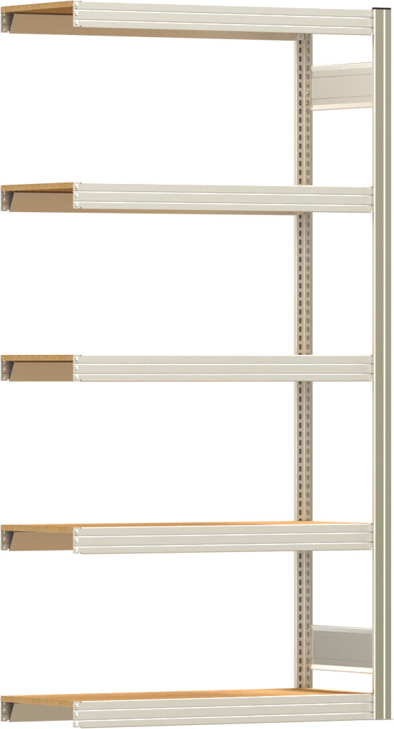 Fachbodenregal BERT - Breite: 100,5 cm - Tiefe: 40 cm - Höhe: 200 cm - 5 Böden - Anbauregal