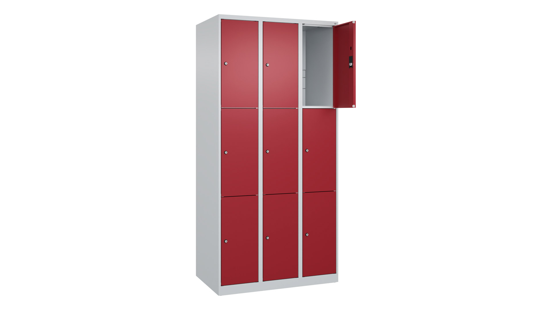 Fächerschrank, Breite 90 cm, Höhe 185 cm, Tiefe 50 cm, 9 Fächer