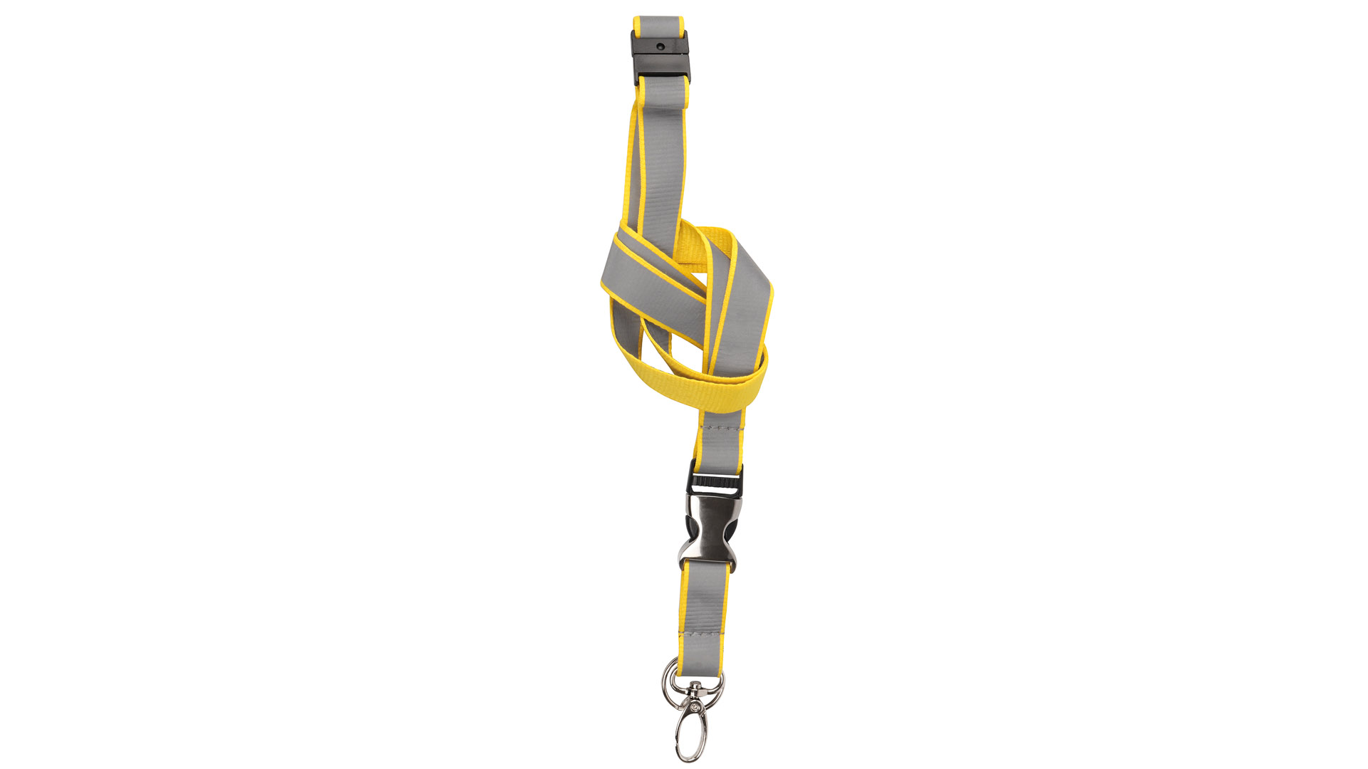 Sicherheits-Umhängeband, Polyester, LxB 550x20 mm, mit Leichtverschluss, Karabinerhaken + Schlüsselring, weiß, VE 30 Stück