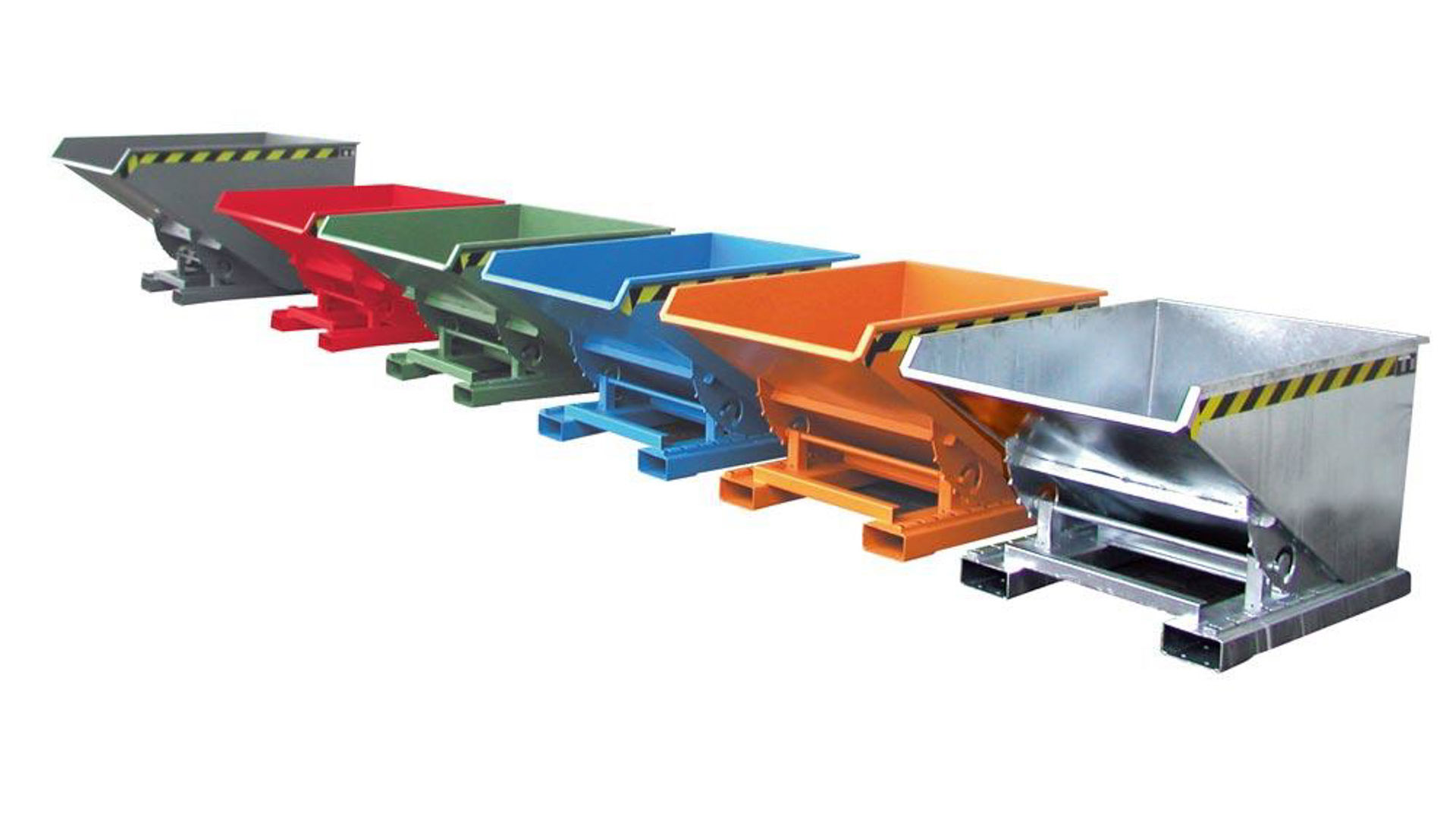 Kippbehälter - Abrollsystem - Volumen 900 l - Traglast 1.000 kg - 835 x 1.570 x 1.260 mm (HxBxT) - lichtblau (RAL 5012)