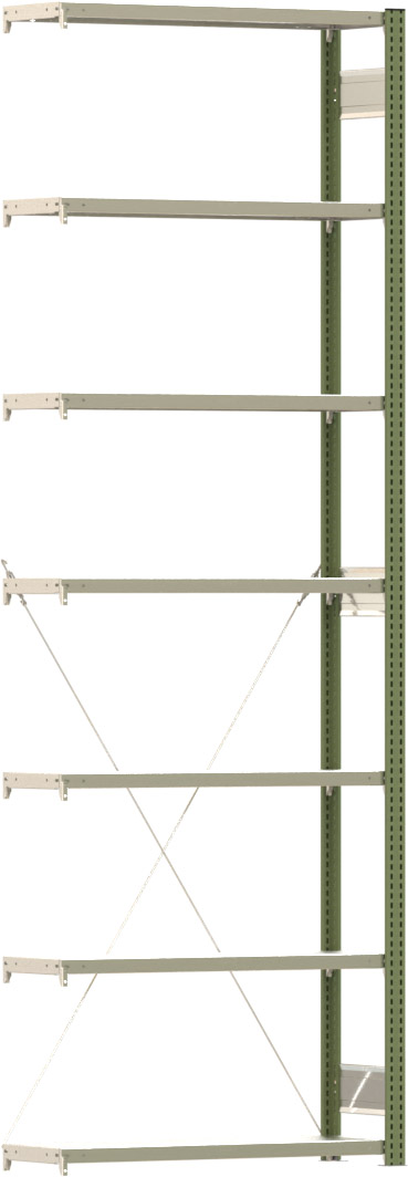 Fachbodenregal BERT - Breite: 100,5 cm - Tiefe: 30 cm - Höhe: 300 cm - 7 Böden - Anbauregal