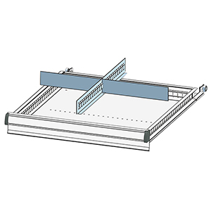 Schubladentrenner, Schubladenteiler, Einteilungsmaterial-Set 1 Schlitzwand / 2 Trennbleche