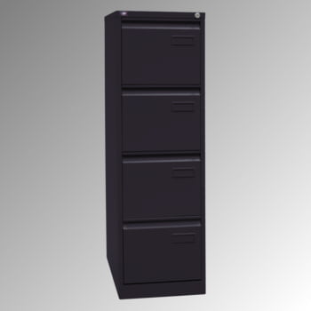 Bisley Light Hängeregisterschrank - 4 Schubladen - einbahnig - Farbe schwarz