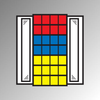 Magazinschrank - Flügeltürenschrank mit Sichtfenster - 6 Fachböden - bestückt mit 28 Sichtlagerkästen - 1950 x 950 x 420 mm (HxBxT) - Farbe lichtgrau