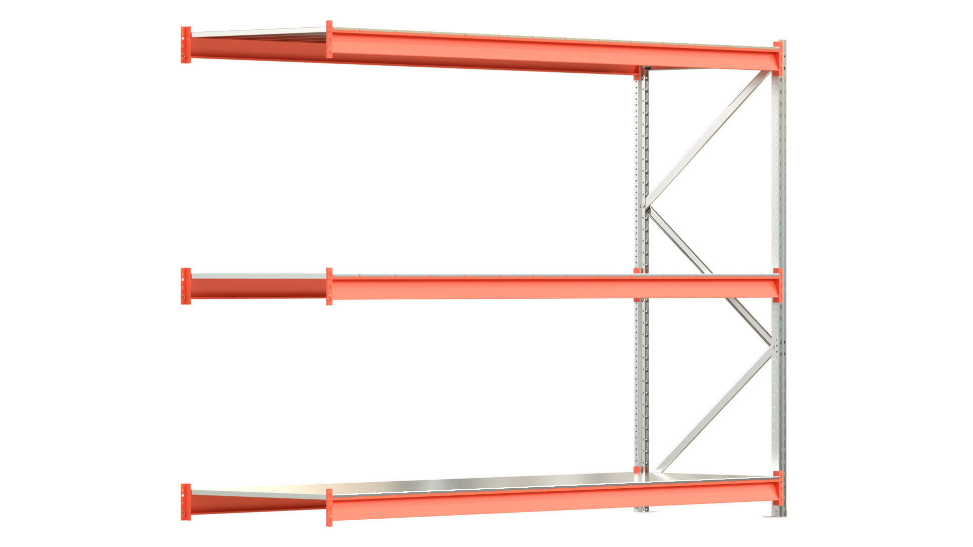 Weitspannregal EMMA - Höhe: 200 cm - Fachbreite: 270 cm - Tiefe: 80 cm - Anbaufeld