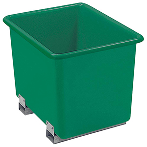 GFK-Rechteckbehälter, ohne Staplertaschen, Volumen 2200 l, LxBxH oben auß/inn 2110/1970x1480/1340x930/920 mm, Farbe grün
