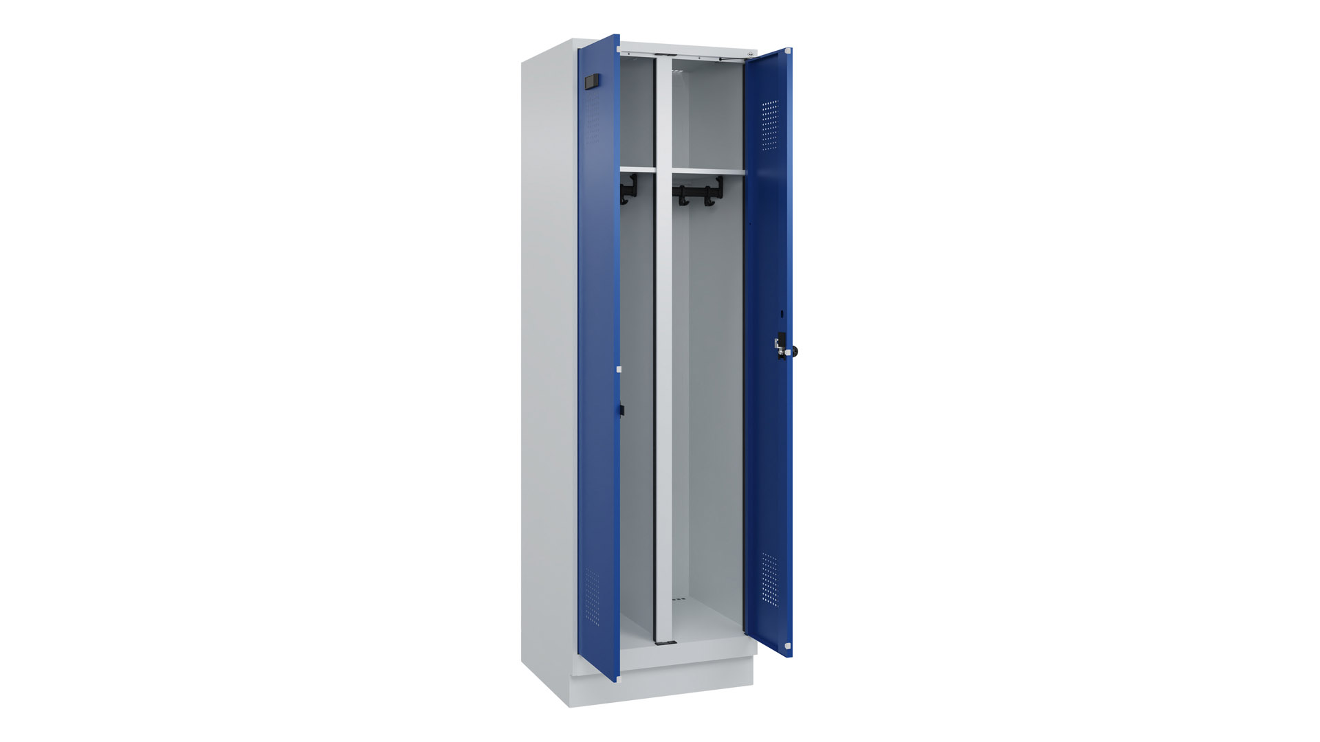 Doppelspind - schwarz weiß Trennung,  Breite 60 cm,  Höhe 195 cm,  Tiefe 50 cm,  2 Abteile