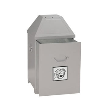 Abfallbehälter - 80 l Volumen - selbstlöschend - DIN 4102 - Mülleimer - signalgelb