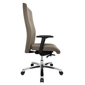 Bürostuhl, Schreibtischstuhl, Drehstuhl XL, Sitz-BxTxH 540x460x440-520 mm, Lehnenh. 700 mm, Traglast 150 kg, Punktsynchr.m., Schiebesitz, inkl. Armlehnen, sand